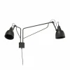 Cheap Applique 1002 avec prise, à 2 lampes, noire Éclairage De Bureau