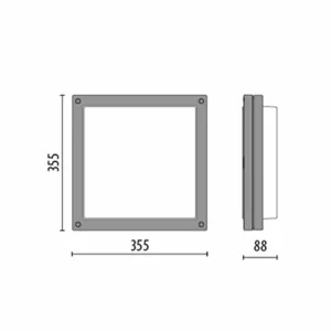 Best Applique Bliz Square 40, 3 000 K grise dimmable Éclairage Extérieur Professionnel