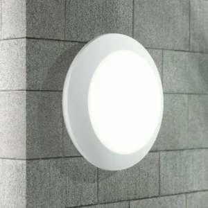 Store Applique d'ext. LED Berta Ø 27,5cm blanche 11W CCT Éclairage Extérieur Professionnel