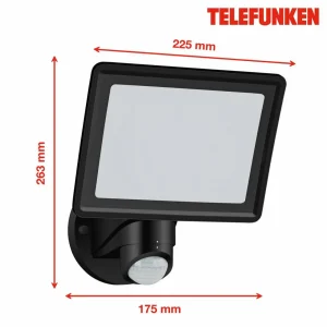 Store Applique d’extérieur LED Lagos capteur, noire Éclairage Extérieur Professionnel