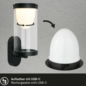 Cheap Applique d'extérieur LED rechargeable 3930015, noir, variateur tactile Éclairage Extérieur Professionnel