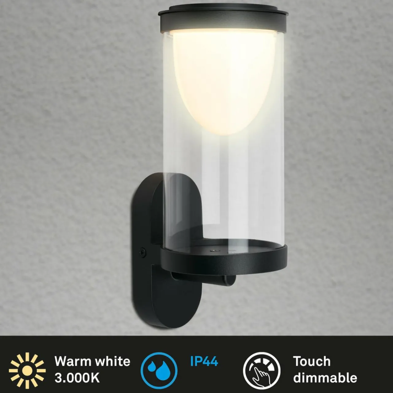 applique_dextrieur_led_rechargeable__noir_variateur_tactile_5.webp Cheap Applique d'extérieur LED rechargeable 3930015, noir, variateur tactile Éclairage Extérieur Professionnel