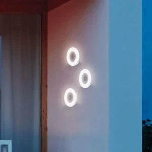 Outlet Applique d'extérieur LED Santorini, blanche, ronde Éclairage Extérieur Professionnel