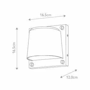 Best Applique d'extérieur Scout, blanc satiné, IP44, 16,5 cm x 16,5 cm Éclairage Extérieur Professionnel