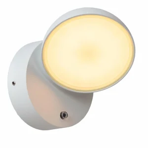 Store Applique murale LED Finn, blanc, métal, IP54, détecteur jour/nuit Éclairage Extérieur Professionnel
