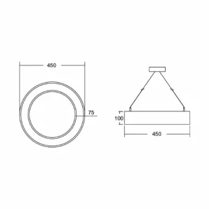 Best Biro Circle anneau direct Ø 45 cm on/off blanc 4000 K Éclairage De Magasins