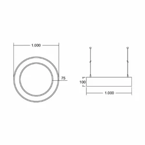 Outlet Biro Circle anneau direct on/off 100cm argent 4000 K Éclairage De Magasins