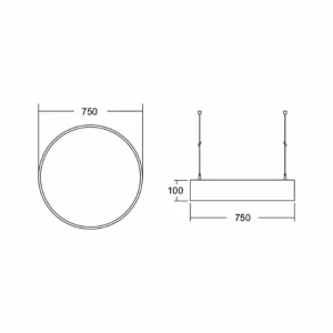 Best Biro Circle direct Ø 75 cm, on/off, noir, 4000 K Éclairage De Magasins
