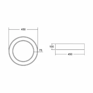 Store Biro Circle plafond circulaire Ø 45cm on/off noir 830 Éclairage De Bureau