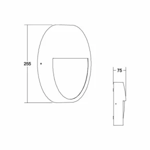 Store Eye applique d’extérieur LED demi, blanc Éclairage Extérieur Professionnel