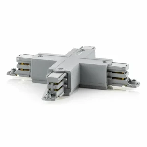 Discount Connecteur en X pour rail triphasé Noa, gris Éclairage De Magasins