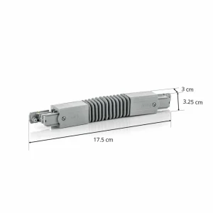 Discount Connecteur flexible rail électrique HT Noa, gris Éclairage De Magasins