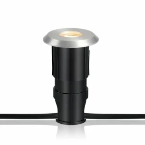 Online Garden 24 Decklight, argent, lumière en haut, 3W Éclairage Extérieur Professionnel