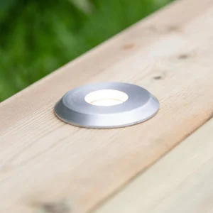Online Garden 24 Decklight, argent, lumière en haut, 3W Éclairage Extérieur Professionnel