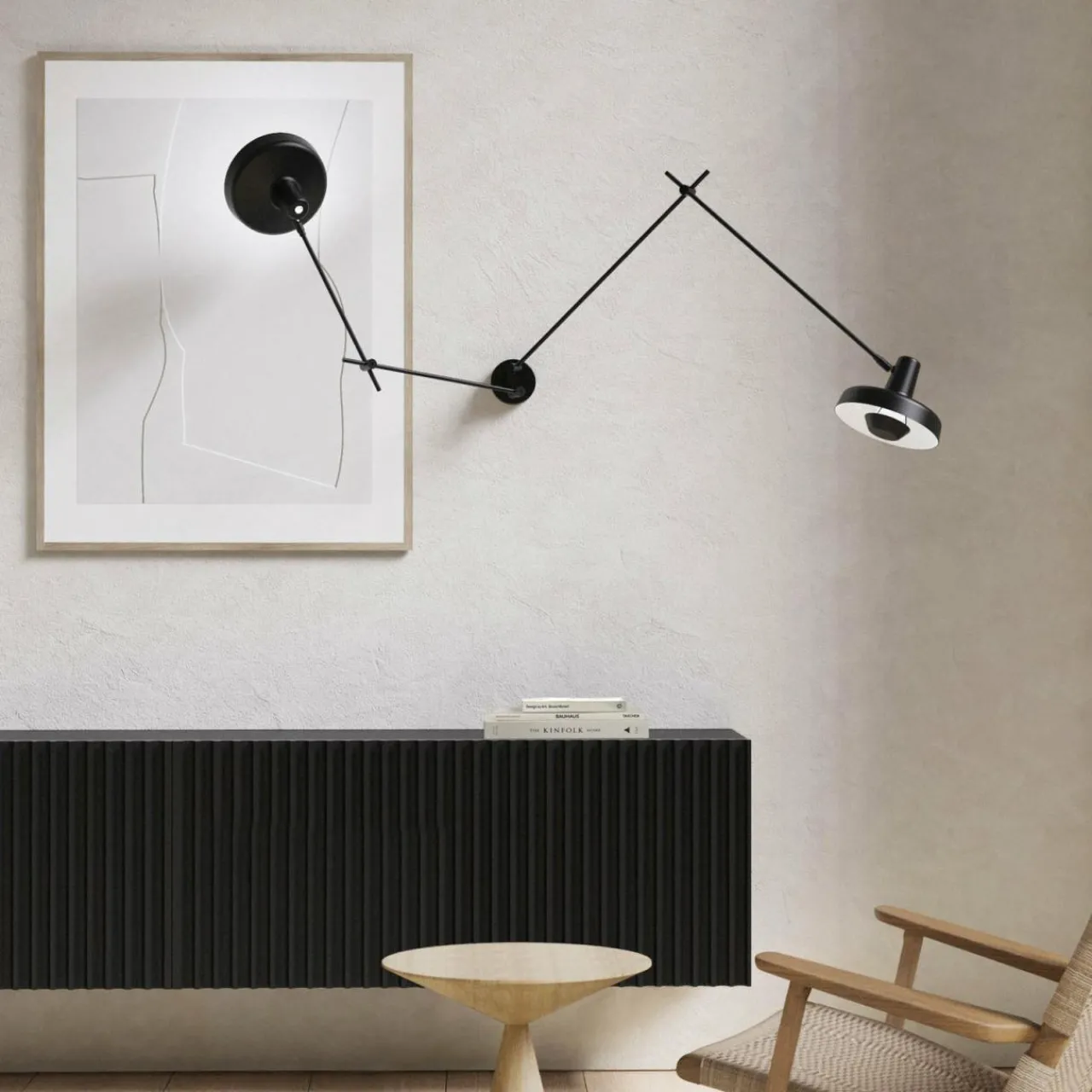 grupa_arigato_applique__lampes_cm_noire_0.webp Sale Arigato applique 2 lampes 90cm noire Éclairage De Bureau