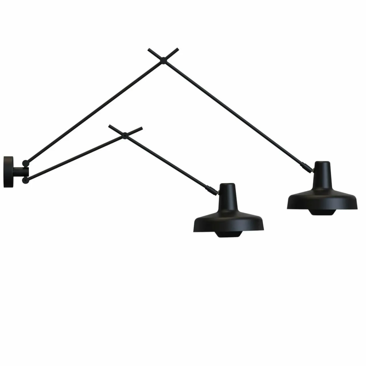 grupa_arigato_applique__lampes_cm_noire_1.webp Sale Arigato applique 2 lampes 90cm noire Éclairage De Bureau