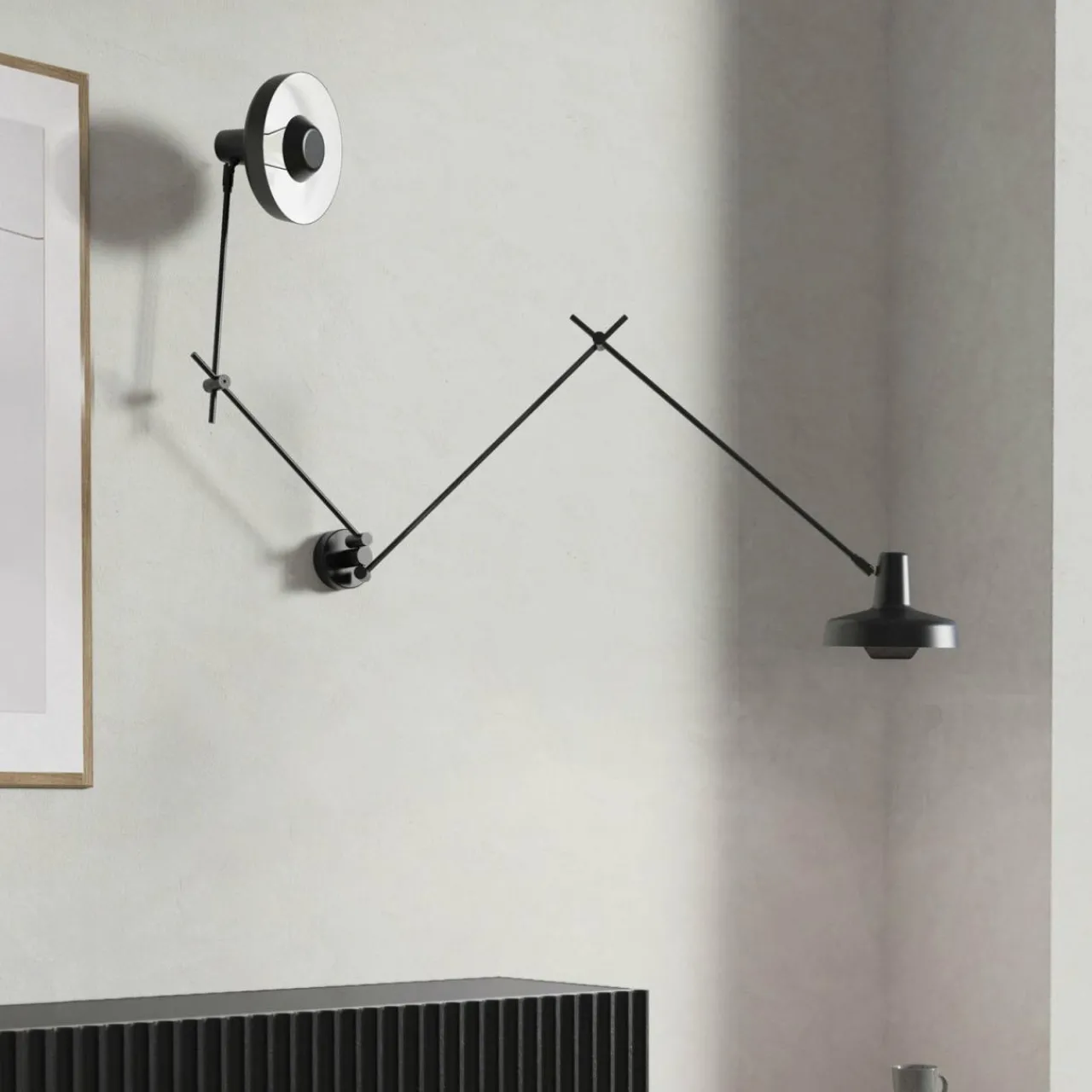 grupa_arigato_applique__lampes_cm_noire_3.webp Sale Arigato applique 2 lampes 90cm noire Éclairage De Bureau