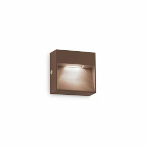 Store Ideal Lux applique d'extérieur LED Dedra, marron, 10 x 10 cm Éclairage Extérieur Professionnel