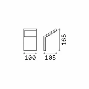 Outlet Ideal Lux Applique d'extérieur LED Style gris Aluminium, 3.000 K Éclairage Extérieur Professionnel