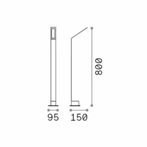 Best Ideal Lux Borne lumineuse LED Agos brun 3.000 K hauteur 80 cm Alu Éclairage Extérieur Professionnel