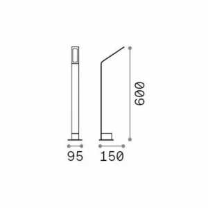 Sale Ideal Lux Borne lumineuse LED Agos noir 4.000 K hauteur 60 cm Alu Éclairage Extérieur Professionnel
