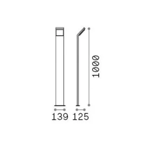 Best Sale Ideal Lux Borne lumineuse LED Style noir, hauteur 100 cm 3.000 K Éclairage Extérieur Professionnel