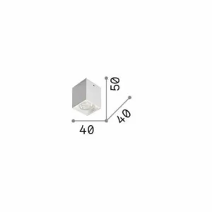 Outlet Ideal Lux downlight LED Dot Square, blanc, aluminium, 3.000 K Éclairage De Bureau