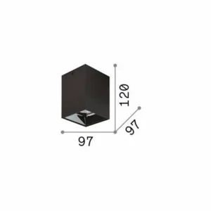 Hot Ideal Lux downlight LED Nitro Square blanc hauteur 12 cm, métal Éclairage De Bureau