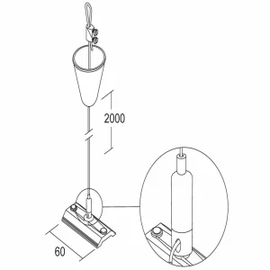 Sale suspension 2 m tendeur flexible noire Éclairage De Magasins