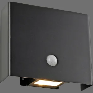 Best Applique d'extérieur LED à détecteur Amin, batterie noire Alu Éclairage Extérieur Professionnel
