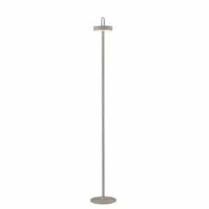 Store Lampe sur pied LED rechargeable Amag, fer gris-beige IP44 Éclairage Extérieur Professionnel