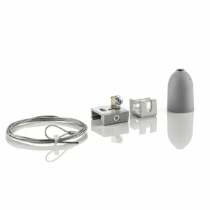 Outlet Kit de suspension rail triphasé Noa, 150 cm gris Éclairage De Magasins