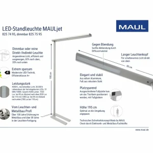 Shop Lampadaire de bureau LED jet, argenté Éclairage De Bureau