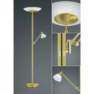 Best Sale Lampadaire LED Findus, à 2 lampes, laiton Éclairage De Bureau