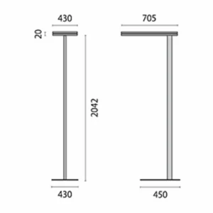 Store Lampadaire LED SL720SL dim. tactile 15 500 lm gris Éclairage De Bureau