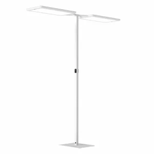 Sale Lampadaire LED Yara.double CCT, BT, PIR, blanc Éclairage De Bureau