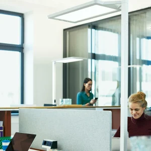 Store Lampadaire LED Yara.single 4 000 K, BT, PIR, blanc Éclairage De Bureau