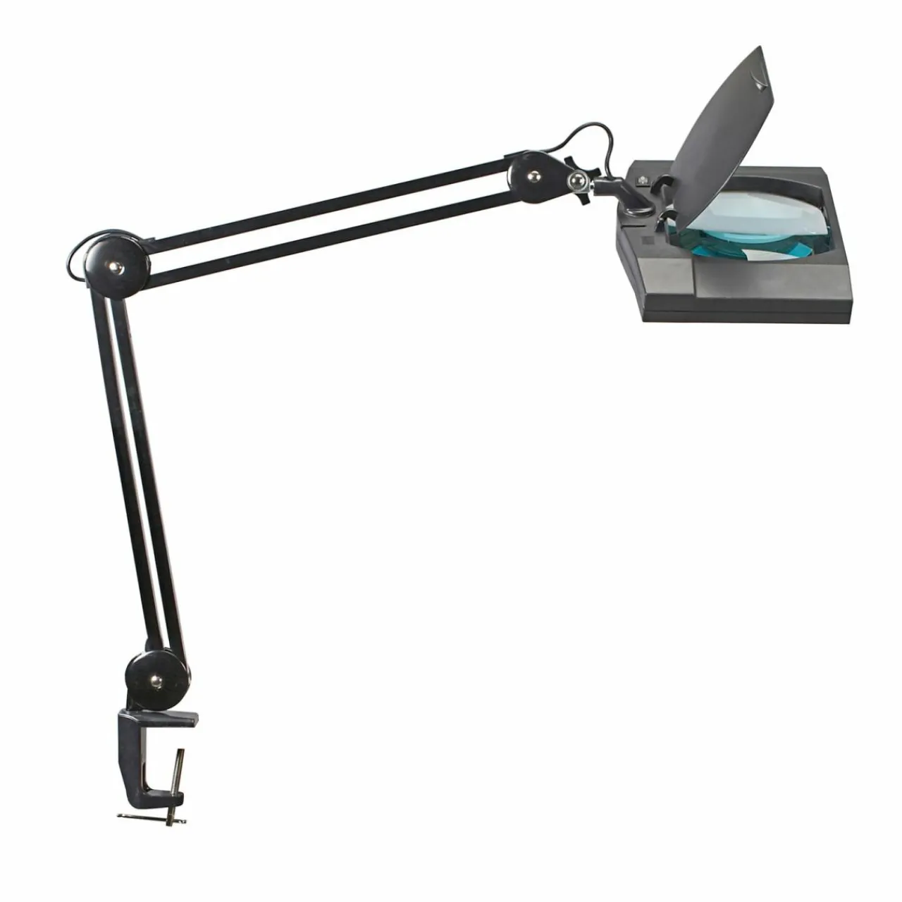 lampe__loupe_led_maulvitrum_avec_pince_noire_0.webp Best Sale Lampe à loupe LED vitrum avec pince, noire Éclairage Technique