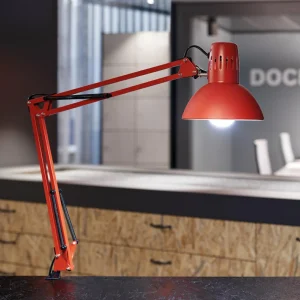 Sale Lampe à pince study, rouge Éclairage De Bureau