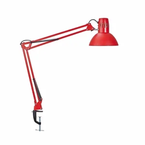 Sale Lampe à pince study, rouge Éclairage De Bureau