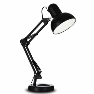 Outlet Lampe à poser Kelly avec bras articulé, E27, noire Éclairage De Bureau