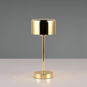Flash Sale Lampe à poser LED rechargeable Jeff, laiton, hauteur 30 cm, métal Éclairage De Bureau