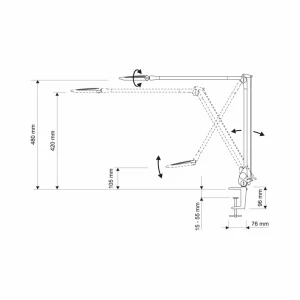 Outlet Lampe de bureau LED optimus, anthracite, pied à pince Éclairage De Bureau