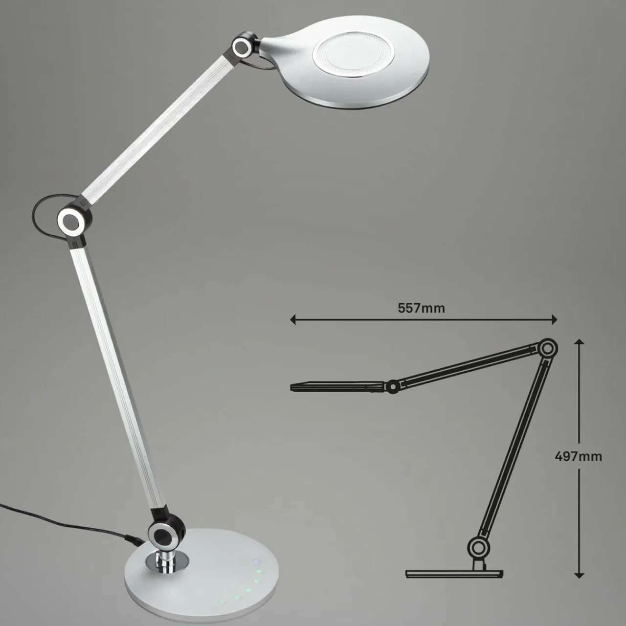 lampe_de_bureau_led_office_argente_cct_0.webp Shop Lampe de bureau LED Office, argentée, CCT Éclairage De Bureau