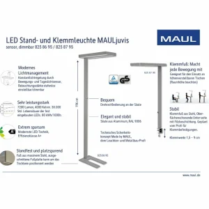 Clearance Lampe de table LED juvis, argent, pied à pince Éclairage De Bureau
