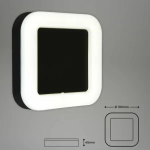 Cheap Lampe extérieur LED Riga angles 19x19 cm IP44 noir Éclairage Extérieur Professionnel