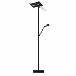 Shop Lampe sur pied LED Evolo CCT avec liseuse LED, noir Éclairage De Bureau
