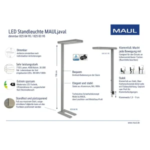 Shop Lampe sur pied LED javal, noir, pied de support Éclairage De Bureau