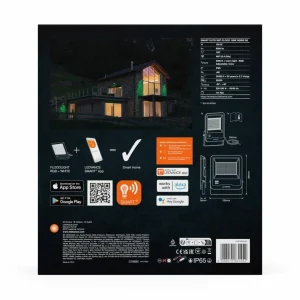 Store WiFi Floodlight, RGBW noir 100W Éclairage Extérieur Professionnel