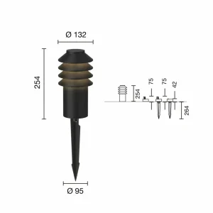 Clearance Bysted 25 Piquet de terre noir 930 Éclairage Extérieur Professionnel